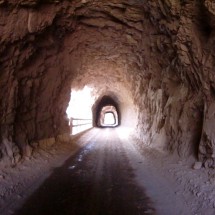 Very narrow and dusty this tunnel!